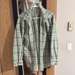 Pink Lily Green Casual Button Down Shirt